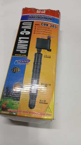 SUNSUN מנורת UV-C לאקווריומים קוטלת חיידקים ואצות באקווריום ומנטרל ירוקת . מודל SUV-305 מתחבר לראש כוח ו / או פילטר פנימי 