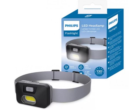 פנס ראש לד עם סוללות 130LU PHILIPS 22, ברקוד 4895229118089