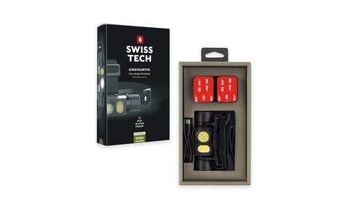 פנס ראש נטען עוצמתי 1700 לומנס עם תאורה כפולה - Swiss+Tech ST032016