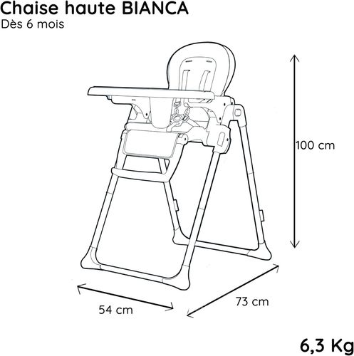 כיסא אוכל נניה ביאנקה/ Nania Bianca צבע אפור