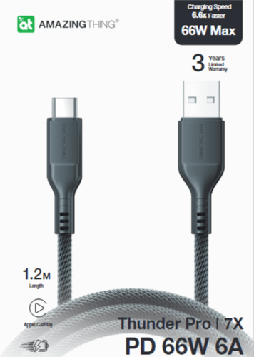 כבל הטענה USB-A  ל USB-C באורך של 1.2 מטר