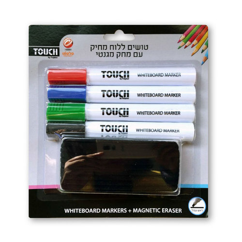 טושים ללוח מחיק + מחק מגנטי TOUCH