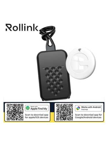 ROLLTAG תג מזוודה עם תג איתור חכם שתואם גם ל-iOS וגם ל-Android (מוסמך Apple ו-Google) מבית המותג Rollink