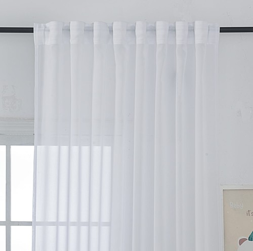 וילון גוטייה שיפון לבן כנף 1 