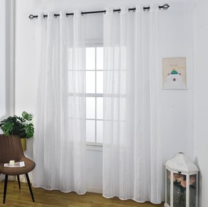 וילון הלני דמוי פשתן לבן חצי שקוף