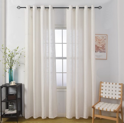 לינס - וילון רינגים שמנת 160×140 ס״מ