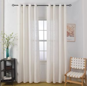 לינס - וילון רינגים שמנת 260×140 ס״מ