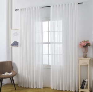 וילון השחלה ניקוס דמוי פשתן – לבן שבור ‎140×150 ס״מ