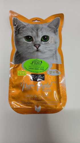 kit cat purr puree מעדן שלוק עוף ושמן דגים לחתולים 4 יחידות של 15 גרם ( סה