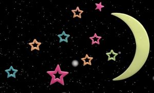 מדבקות זוהרות בחושך - ירח ו 14 כוכבים לעיצוב חדר השינה