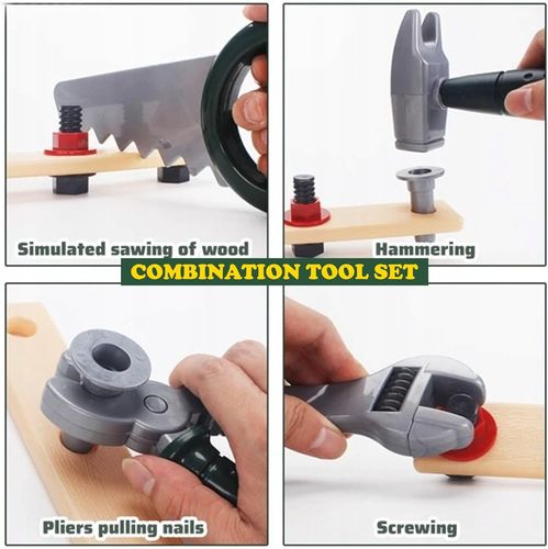 שולחן כלי עבודה לילדים 2 ב-1 עם 98 אביזרים הופך למזוודה