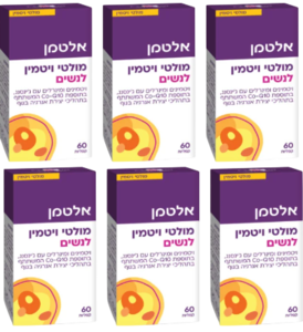 מבצע שישיה | מולטי ויטמין לנשים | בתוספת Q10 וג'ינסנג | 360 כמוסות סה"כ | אלטמן | ALTMAN