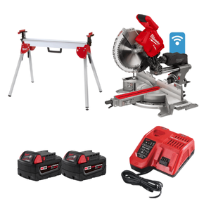 מסור גרונג/פנדל מילווקי 12″ Milwaukee M18 FUEL + סטנד + 2×5Ah + מטען מהיר
