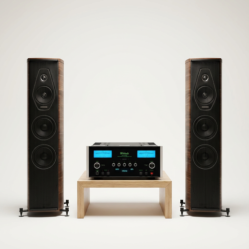סט רקמולים רצפתיים Sonus Faber Olympica Nova III + מגבר Mcintosh MA7200 + כבלים של Nordost