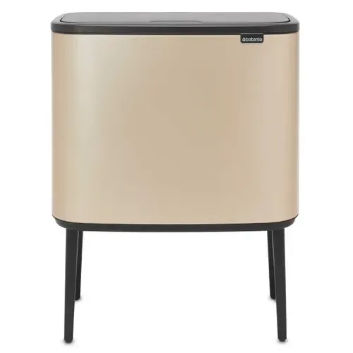 פח ברבנטיה למטבח 36 ליטר - Brabantia BO זהב מטאלי מתוך קולקציית פחי אשפה למטבח (שילוב בחדר הרחצה) - פתרון פונקציונלי ואסתטי לארגון הבית