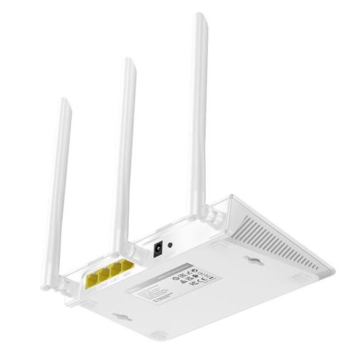  נתב אלחוטי hoco HI30 2.4G שלוש אנטנות WiFi 4, תקע: תקע האיחוד האירופי (לבן)