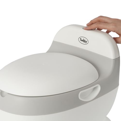 סיר גמילה אנטומי בצורת אסלה עם ריפוד ואפקט של הורדת מים - ירוק