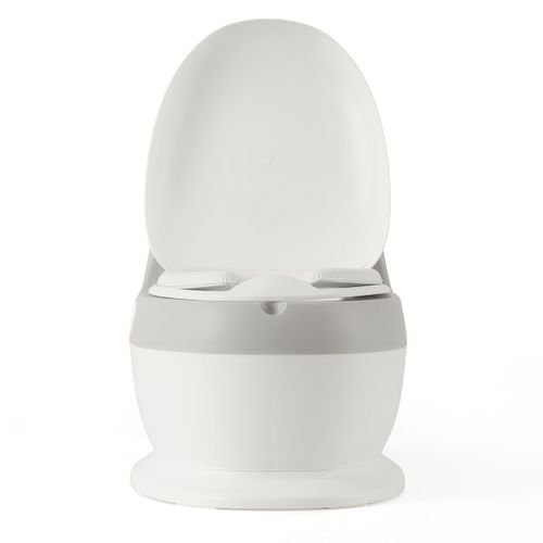 סיר גמילה אנטומי בצורת אסלה עם ריפוד ואפקט של הורדת מים - ירוק