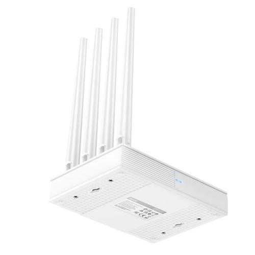 נתב אלחוטי hoco HI31 2.4G / 5G Dual-band 4 אנטנות WiFi 5, תקע: תקע האיחוד האירופי (לבן)