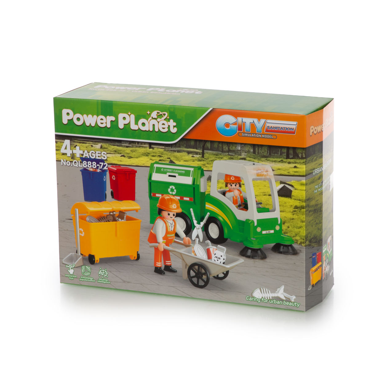 אוטו מנקה רחובות + 2 דמויות ואביזרים POWER PLANET