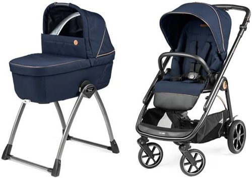 עגלת תינוק ולוצ'ה Veloce עם מנגנון נסיעה חלק, אמבטיה מרווחת ומשודרגת עם מעמד - צבע Blue Shine