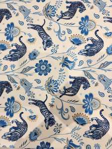 קנבס מודפס הדפסה דיגיטלית דגם נמר כחול