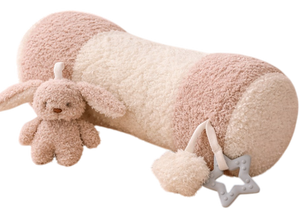 כרית בטן עם 3 צעצועי בד מחוברים - קרם בוקלה