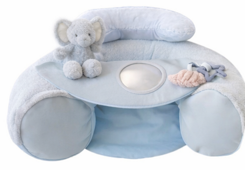 כרית ישיבה ופעילות עם מראה ובובות פעילות - כחול