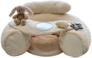 כרית ישיבה ופעילות עם מראה ובובות פעילות - קרם