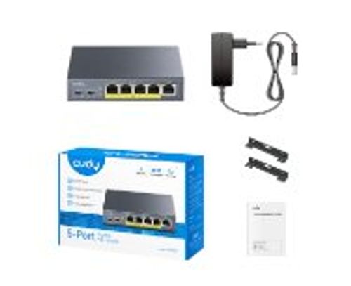 מתג לא מנוהל Cudy GS105P 5-Ports Gigabit Unmanaged POE Switch