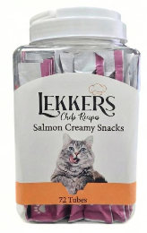 לקרס חטיף נוזלי קטיפתי בטעם סלמון 72 יחידות – Lekkers Cat Salmon Creamy Snack
