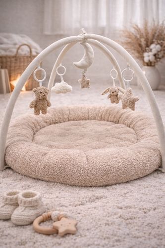 אוניברסיטה ומשטח פעילות לתינוק מרופד במיוחד - ספארי עגול