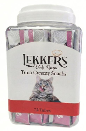 לקרס חטיף נוזלי קטיפתי בטעם טונה 72 יחידות – Lekkers Cat Tuna Creamy Snack