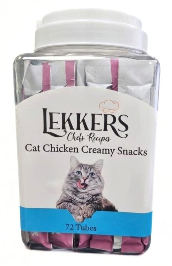 לקרס חטיף נוזלי קטיפתי בטעם עוף 72 יחידות – Lekkers Cat Chicken Creamy Snack