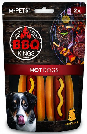 חטיף נקניקייה לכלבים 135 גרם 2 יחידות באריזה - M-PETS BBQ Kings Dog Snacks Hot Dog