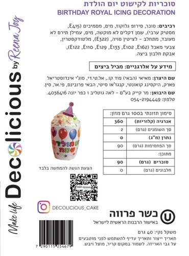 קישוטים אכילים מסיבה Decolicious