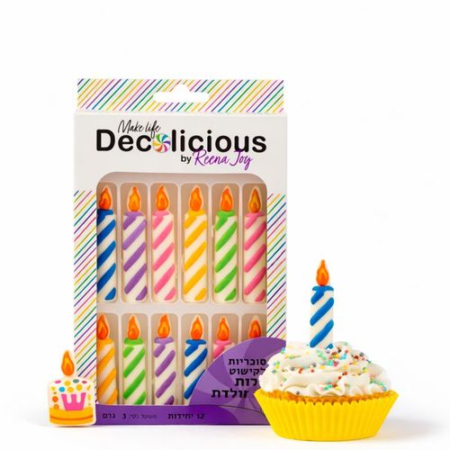 קישוטים אכילים נרות יום הולדת Decolicious