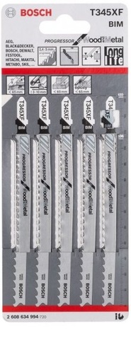 סט 5 להבים למסור אנכי למתכת ועץ T345XF מבית BOSCH