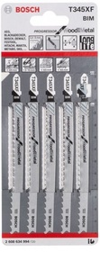 סט 5 להבים למסור אנכי למתכת ועץ T345XF מבית BOSCH