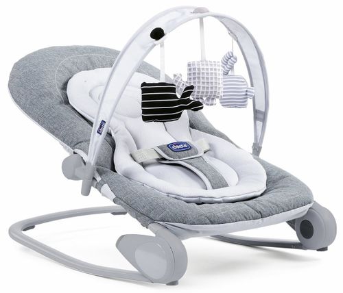 טרמפולינה לתינוק הופלה – Hoopla הופכת לכיסא נדנדה עם קשת צעצועים SIDELINE חדשנית - אפור טיטניום