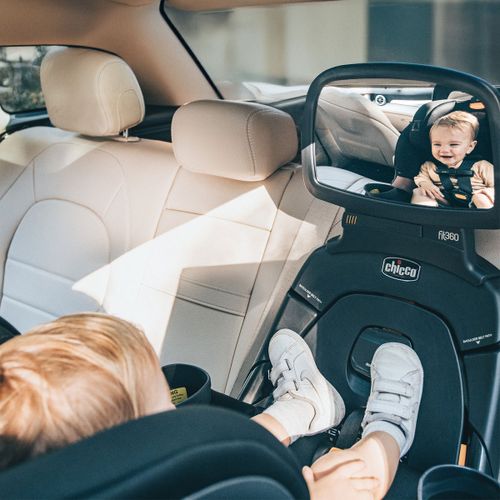 כיסא בטיחות מסתובב פיט360 זיפ קלירטקס ClearTex ZIP עם מנגנון התקנה LeverLock ומראה - שחור JET