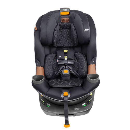 כיסא בטיחות מסתובב פיט360 זיפ קלירטקס ClearTex ZIP עם מנגנון התקנה LeverLock ומראה - שחור JET