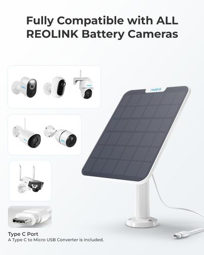 פאנל סולארי צבע לבן דגם Solar Panel 3 -12W מבית Reolink