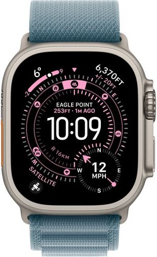 שעון חכם Apple Watch 49mm Ultra 3 GPS + Cellular צבע שעון Natural Titanium צבע רצועה Light Blue Alpine Loop גודל רצועה Large