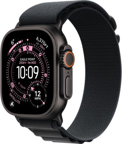 שעון חכם Apple Watch 49mm Ultra 3 GPS + Cellular צבע שעון Black Titanium צבע רצועה Black Alpine Loop גודל רצועה Large