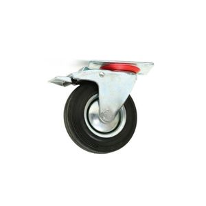 גלגל תעשייתי שחור "6 פלטה+מעצור (150ק"ג)204