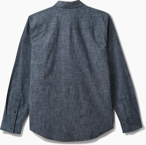 חולצה מכופתרת דגם VICTOR L/S SHIRT GREY BLUE DK WASH