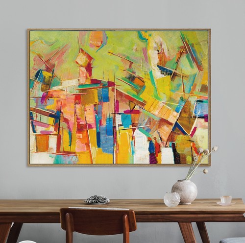 תמונת קטיפה מעוצבת – Abstract Color Explosion – מסגרת עץ