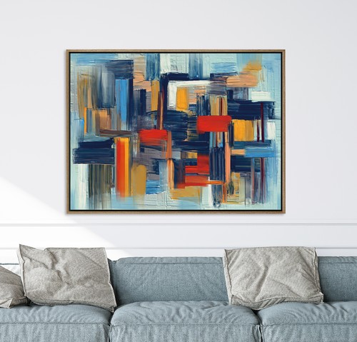 תמונת קטיפה מעוצבת – Urban Abstract Rhythm – מסגרת עץ