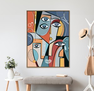 תמונת קטיפה מעוצבת – Cubist Dream – מסגרת עץ